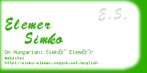 elemer simko business card
